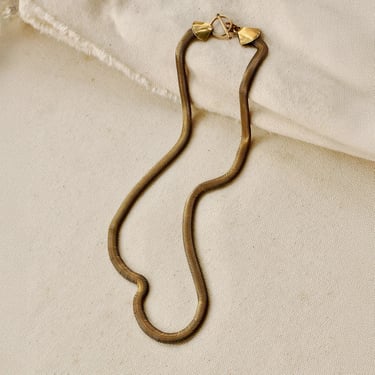 Serpentine Necklace - 18&quot; Oxidized Brass Snake Chain