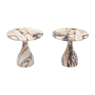 Modernist Italian Marble Side Tables