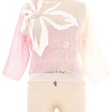 Pastel Pink Floral Crochet Top
