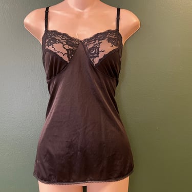 black lace camisole 1970s sexy floral cami top large 