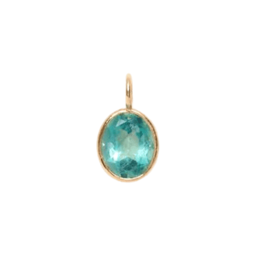 Singular Oval Charm - Green Topaz — Charm + Chain Trunk Show