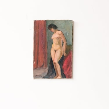Nude with Red Drape Oil Painting