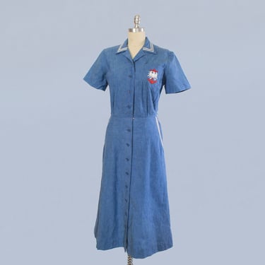 1940s Sportswear Dress / 40s Nautical 