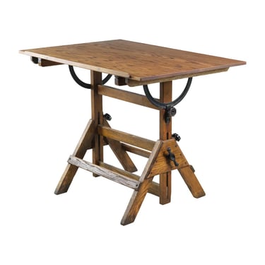 Antique Hamilton Oak Student Drafting Table