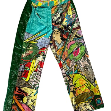 2000s YOSHIKI HISHINUMA Multicolored Silk Velvet Pants 