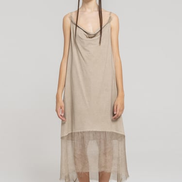 Contrast Hem Strappy Dress in SAND or ANTHRACITE