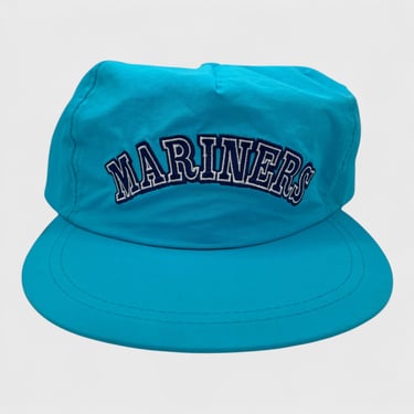 Vintage 1980s Seattle Mariners Neon Blue Snapback Hat