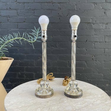 Pair of Vintage Italian Murano Glass Table Lamps, c.1960’s 
