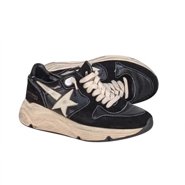 Golden Goose - Black & Cream Leather & Suede "Running" Sneakers Sz 7