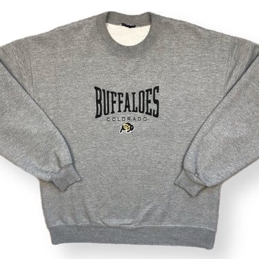 Vintage 90s University of Colorado Buffaloes Embroidered Collegiate Crewneck Sweatshirt Pullover Size Large 