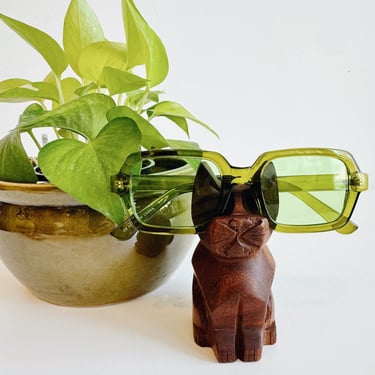 Wooden Cat Glasses Holder