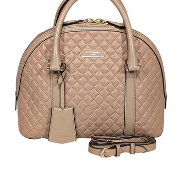 L.K. Bennett - Beige Quilted Leather Satchel Bag