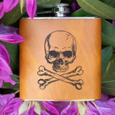 Personalized Leather Flask |  Groomsmen Gift |  Wedding Party |  Bridesmaids Gift |  In Blue Handmade 