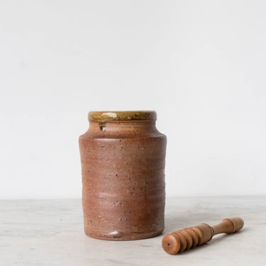 Stoneware Pot with Wood Tool