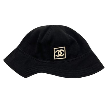 Chanel Black Logo Knit Bucket Hat