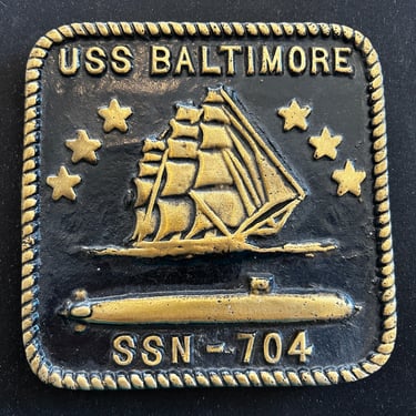 m/f USS Baltimore SSN-704 Solid Brass Plaque