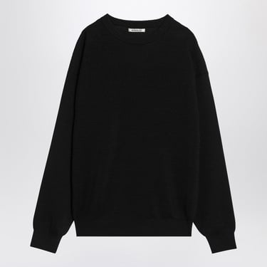 Auralee Black Cotton Sweater Men