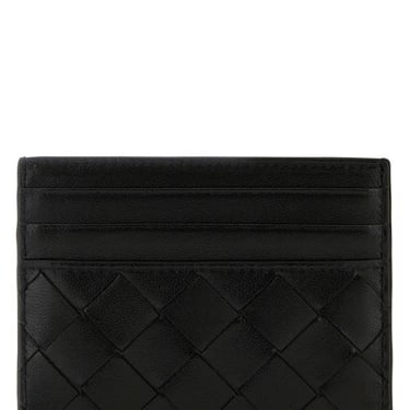 Bottega Veneta Woman Black Leather Card Holder