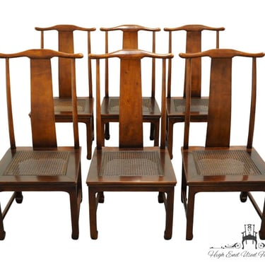Set of 6 HENREDON FURNITURE Asian Inspired Dining Side Chairs 2968 