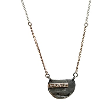 Sonja Fries | sterling silver necklace with 14k bar diamonds