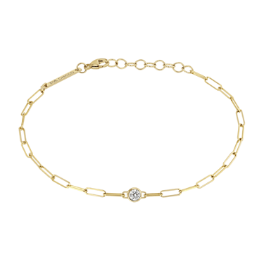 Small Paperclip Chain Diamond Bracelet