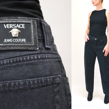 90s Vintage Versace Jeans Couture Jeans Size 36 50 Medium Large 90s Versace Black Jeans Size 10 12 90s Relaxed Fit Medium Black Jeans Pants 