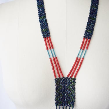 1920s Art Deco Glass Seed Bead Necklace 