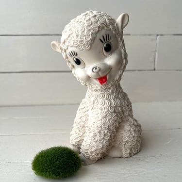 Vintage 1960's Squeaky Rubber Lamb, Baby Toy, Children's Toy, Bath Toy 