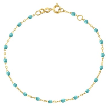 6.7" Classic Gigi Bracelet - Turquoise Green + Yellow Gold