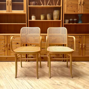 Vintage Prague Chairs- Josef Hoffmann Cane Thonet Bentwood Dining Chairs 