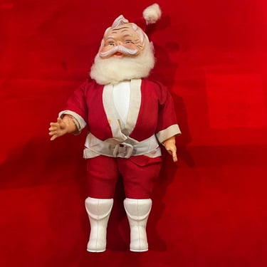 Santa Claus figure 1960s rubber face Christmas doll diorama craft 