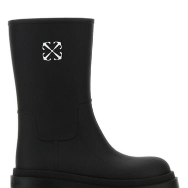 Off White Woman Black Rubber Reboot Arrow Boots