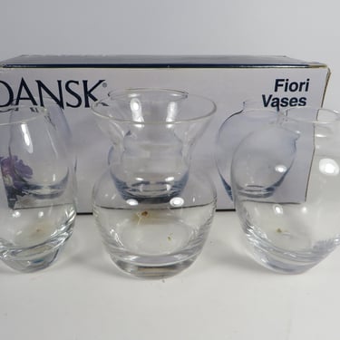 Vintage Dansk Fiori Glass Bud Vases - Set of 3 Dansk Glass Vases 