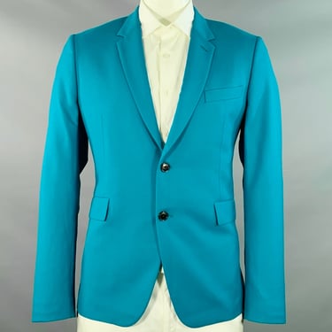 PAUL SMITH Size 42 Teal Wool Notch Lapel Sport Coat
