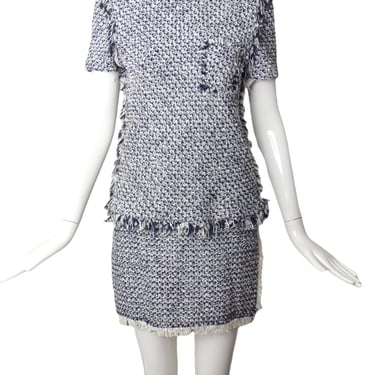 LANVIN- 2012 Fringed Tweed Skirt Ensemble, Size 8