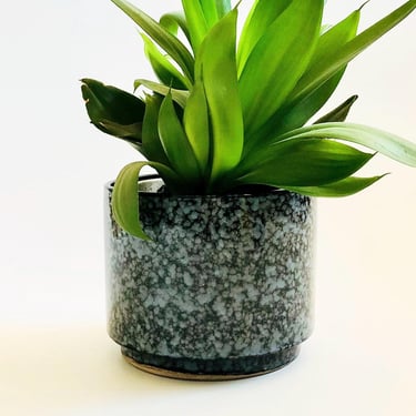 Mid Century Speckled Cylinder Planter 