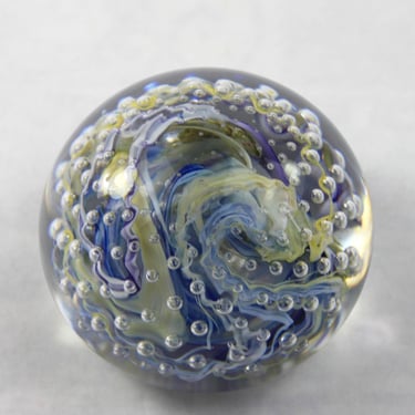 Vintage Studio Art Glass Paperweight Celestial Bullicante 