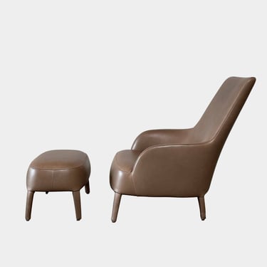 Maxalto Febo High Back Lounge Chair and Ottoman