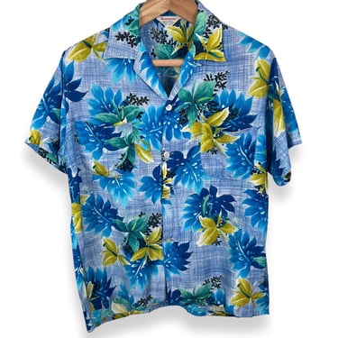 Vintage 1950s SPORTSWEAR Rayon Hawaiian Sport Shirt ~ M ~ Aloha ~ Rockabilly / Tiki / Atomic / VLV ~ Loop Collar 
