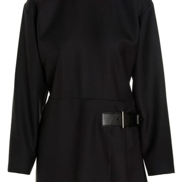 Prada Women Logo Buckle Gabardine Dress