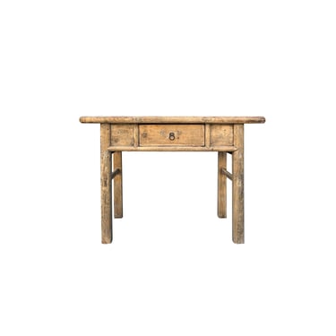 Rustic Raw Bleach Wash Wood Drawer Rectangular Console Side Table ws4345E 