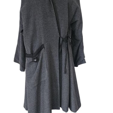 Vintage 90s Gray Wrap Coat Artisinal Asymmetrical Studio 90 