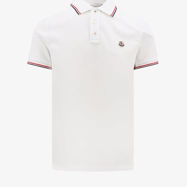 Moncler Men Moncler White Polo Shirts