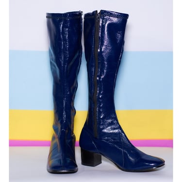Vintage 1960s Blue Go-Go Boots | Size = 6 1/2 