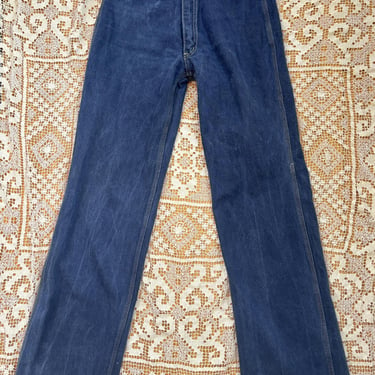 Vintage 70s Rene High Rise Talk Long Dark Wash Jeans Womens 28 Waist by TimeBa