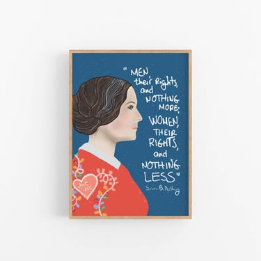 Susan B Anthony Art Print, Women's Rights Cubicle Decor 