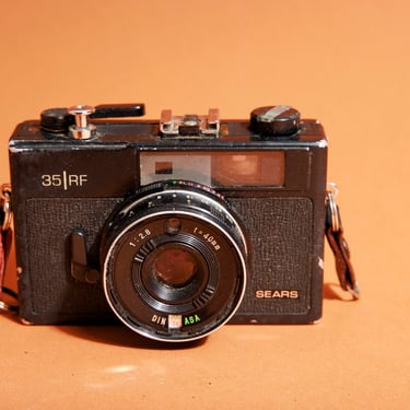 Vintage 70s Black Ricoh Sears 35 RF 35mm Film Rangefinder Camera 
