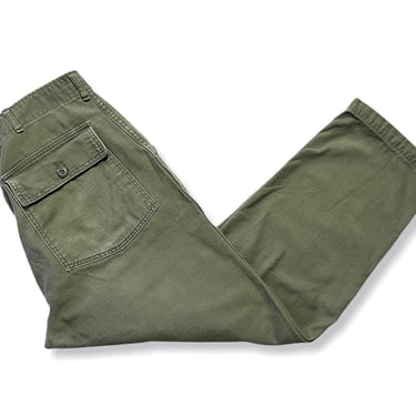 Vintage 1970s US Army OG-107 Cotton Field Trousers / Pants ~ measure 34 Waist ~ Vietnam War Era ~ Button-Fly 