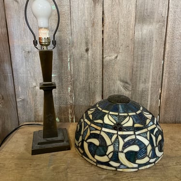 Table lamp with stained glass shade, 12” diameter