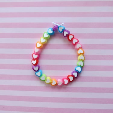 Rainbow Heart Bracelet Fairy Kei Kawaii Jewelry 